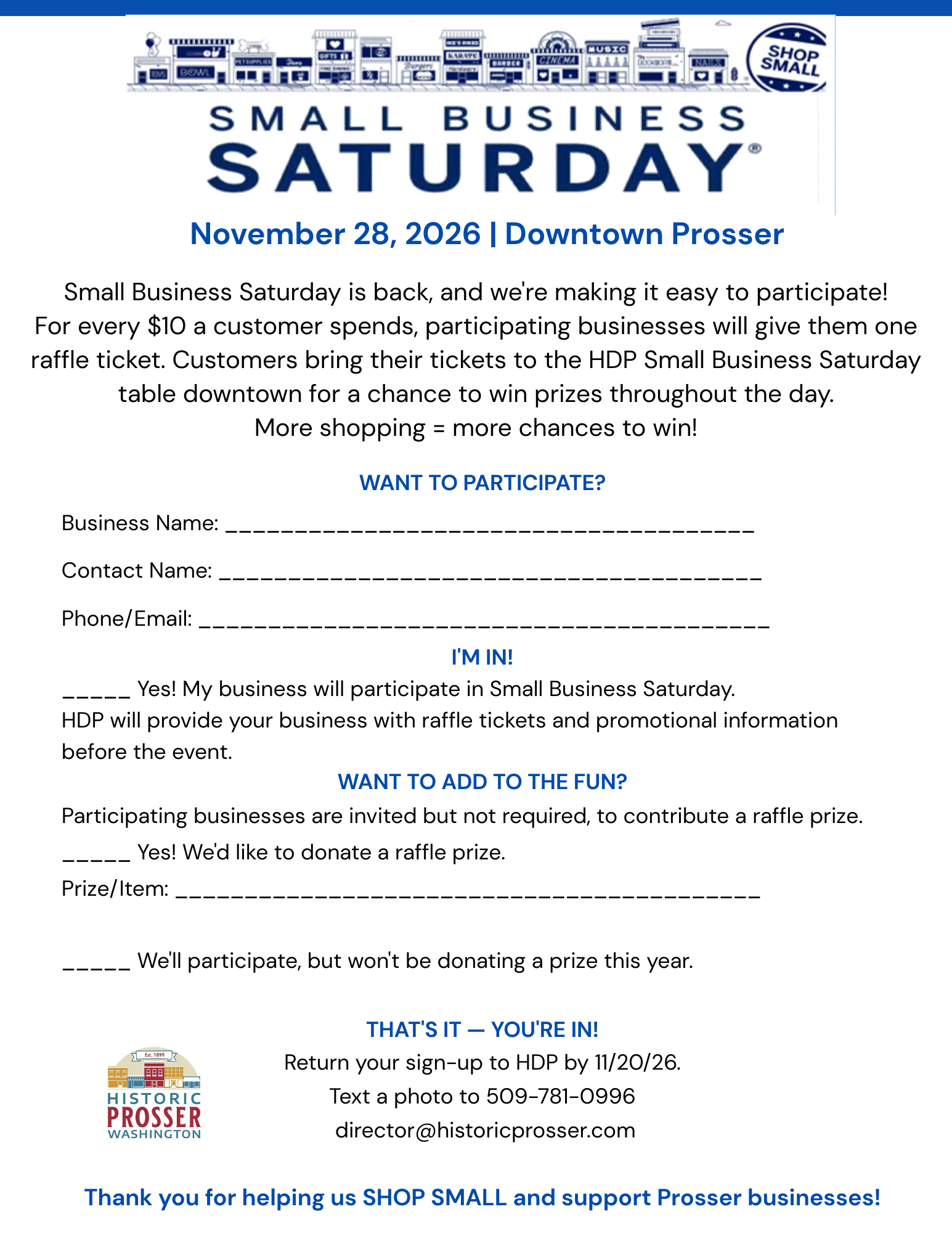 Particpation sign up flyer